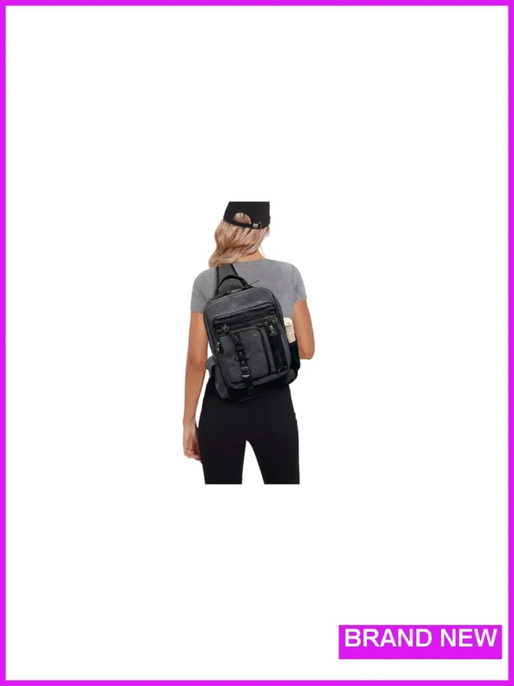 Large Canvas Sling Backpack Crossbody Bag for Men Fits 15.6 Inch Laptop Work